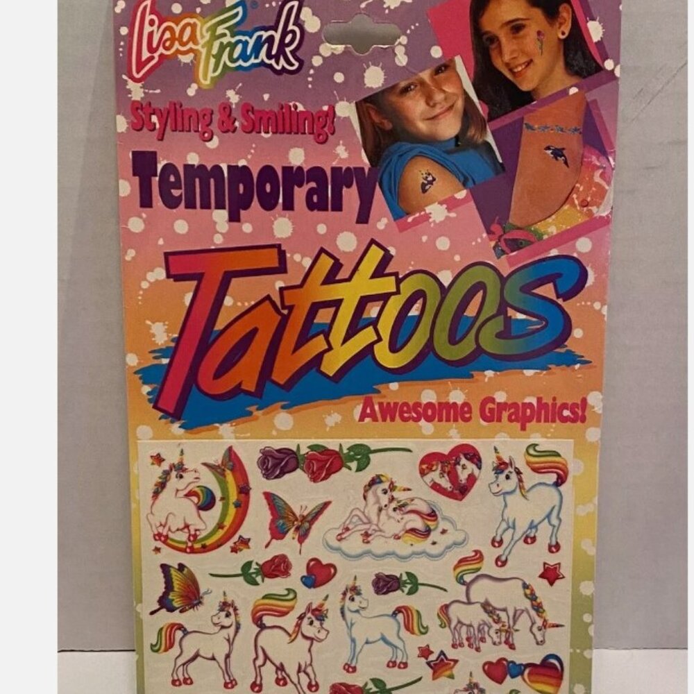 Sealed Vintage Lisa Frank Markie Unicorn Temporary Tattoos Transfers